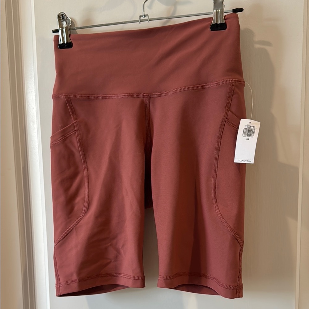 NWT Old Navy Women's High-Rise Bike Shorts - Rust Size XS Powersoft